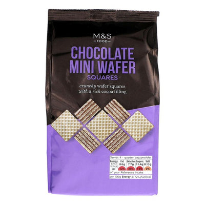 M&S M&S Chocolate Mini Wafer Squares Wafer Biscuits 125g- Buy online at McGrocer