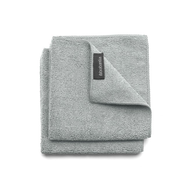 Brabantia microfibre dish cloths mid grey set of 2 - British product
