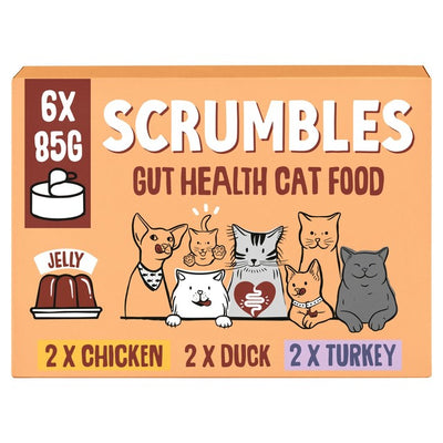 M&S Scrumbles Wet Cat Jelly Meat Variety Pack Wet Cat Food 6 x 85g- Buy online at McGrocer
