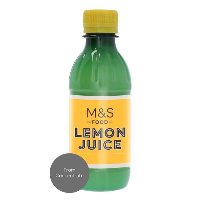 M&S lemon juice from concentrate 250ml, imported from the UK