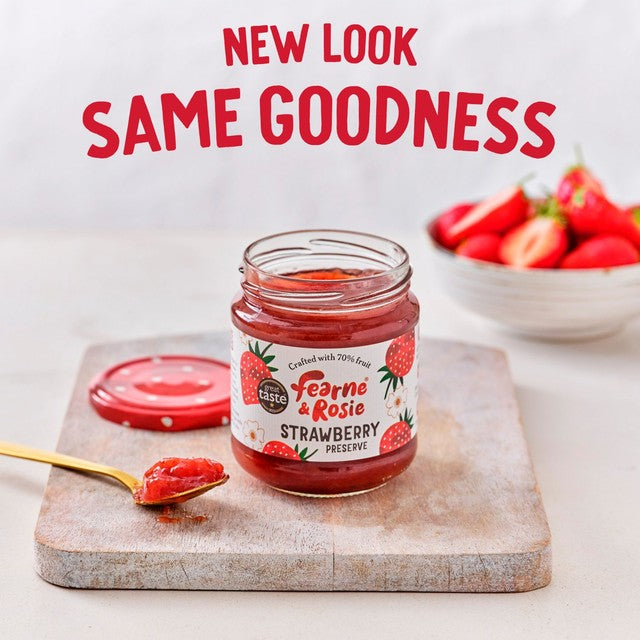 Fearne & Rosie strawberry reduced sugar jam 310g - British product