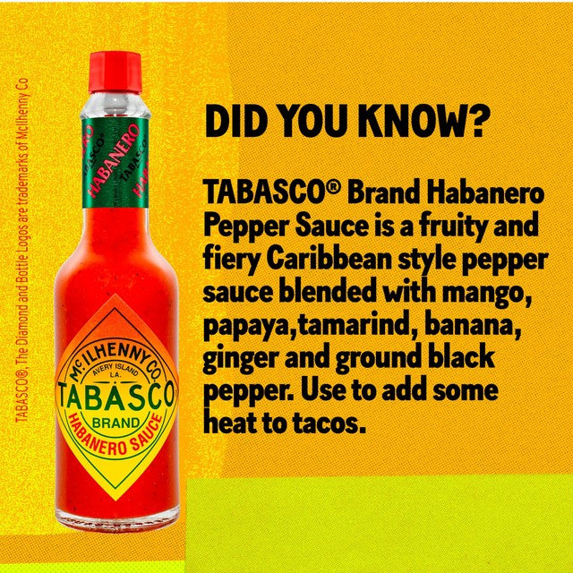 Tabasco Extra Hot Habanero Pepper Sauce 60ml (British brand)