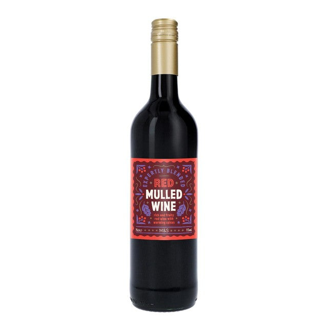M&S red mulled wine 75cl, imported from the UK