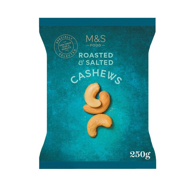 M&S cashew nuts roasted and salted 250g, imported from the UK