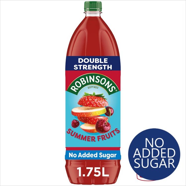 Robinsons Summer Fruits No Added Sugar Squash 1.75L, imported from the UK