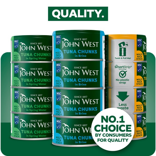 John West tuna chunks in brine 4 x 125g, UK version
