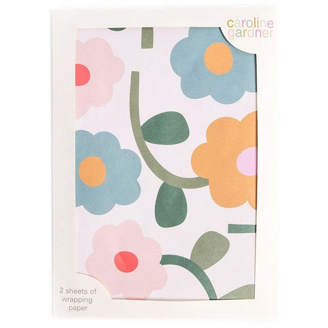Caroline Gardner floral gift wrap sheets 50cm x 70cm - British product