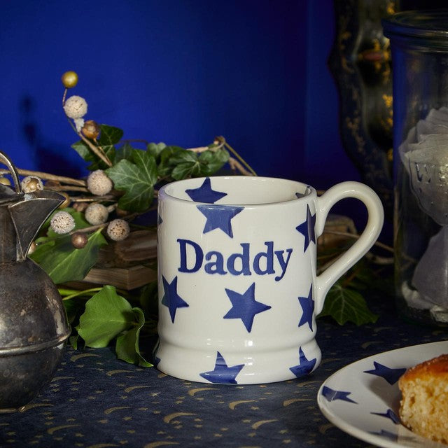 Emma Bridgewater Blue Star Daddy mug 1/2 pint, UK version