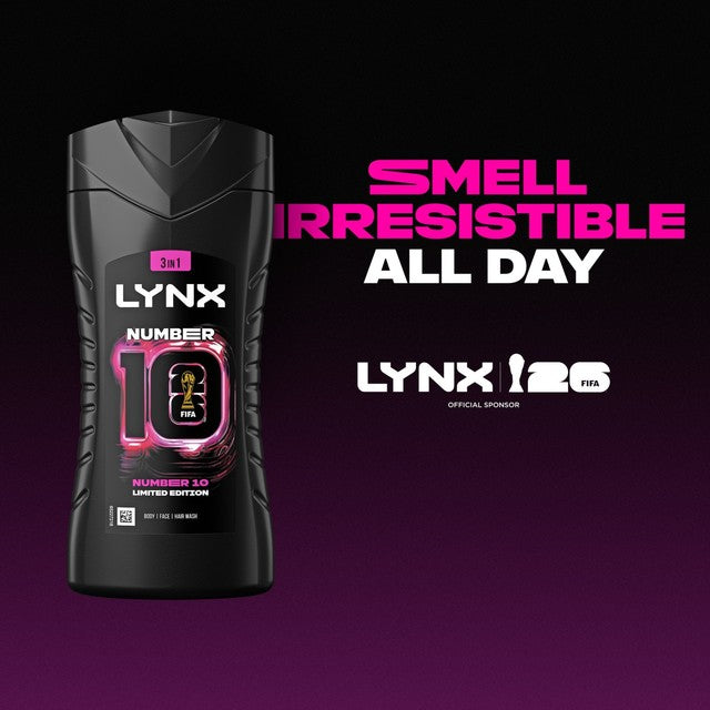 Lynx Number 10 shower gel limited edition FIFA packaging, imported from the UK