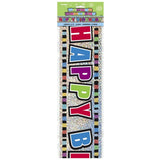 Unique Party Happy Birthday foil party banner, UK version