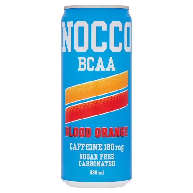NOCCO Energy Drink Blood Orange Del Sol 330ml, imported from the UK
