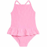 M&S girls pink floral swim costume 3-4 years, imported from the UK