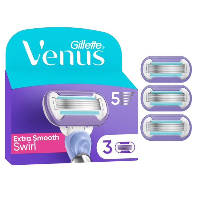 Gillette Venus Extra Smooth Swirl razor blades 3 pack, UK version