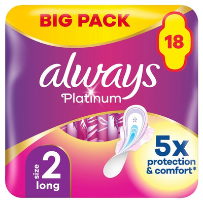 M&S Always Platinum Long Sanitary Towels with Wings Size 2- اشترِ عبر الإنترنت من McGrocer