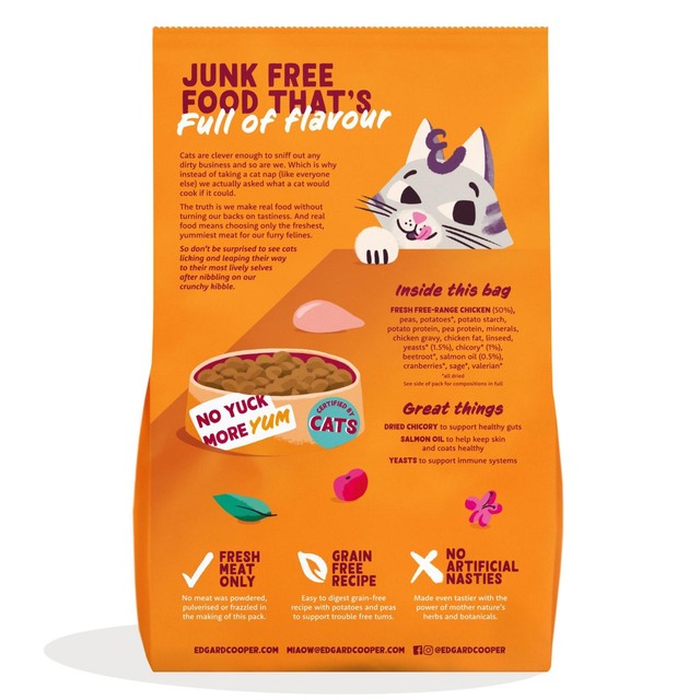 Edgard & Cooper adult chicken dry cat food 4kg - British product