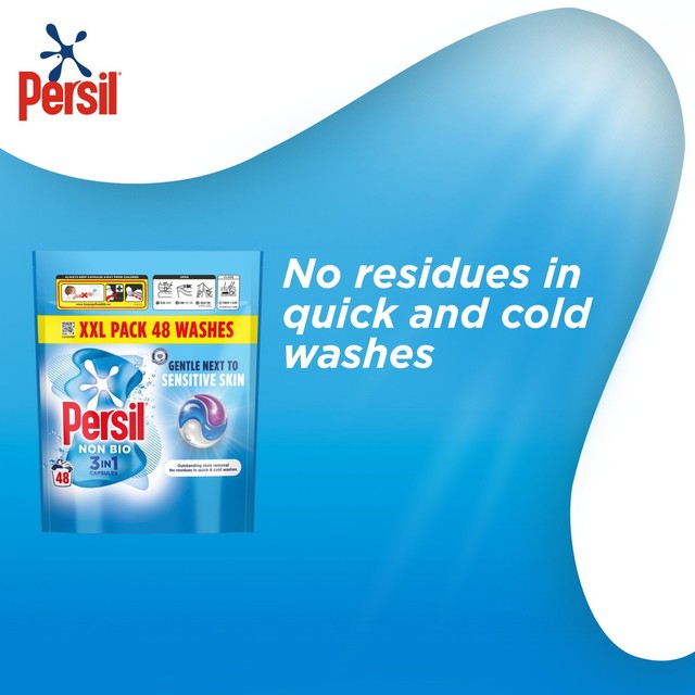 Persil Non Bio 3 in 1 laundry detergent capsules 48 washes, imported from the UK