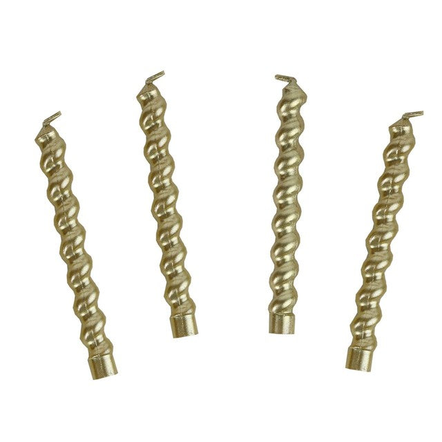 Talking Tables gold twirl birthday candles 8 per pack (British brand)