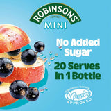 Robinsons Apple & Blackcurrant No Added Sugar Squash 66ml, imported from the UK