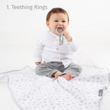 Cheeky Chompers muslin Silver Stars one size - British product