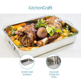 KitchenCraft stainless steel roasting tin with rack 37x28x6.5cm, UK version