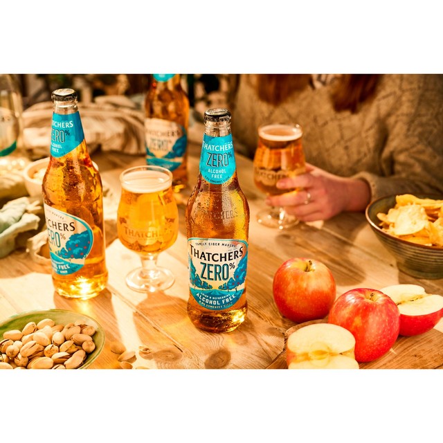 Thatchers Zero alcohol free cider 500ml bottle, British brand