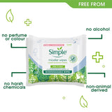 Simple Micellar Biodegradable Cleansing Wipes 40 Wipes (British brand)
