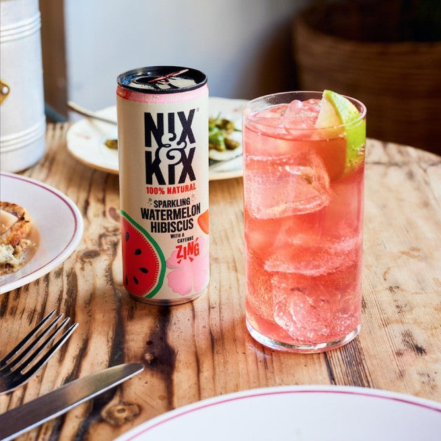 Nix & Kix Watermelon & Hibiscus drink 250ml, imported from the UK