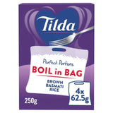 Tilda boil in the bag brown basmati rice 4 x 62.5g (British brand)