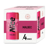 NICE Malbec red wine cans 4 x 187ml, imported from the UK