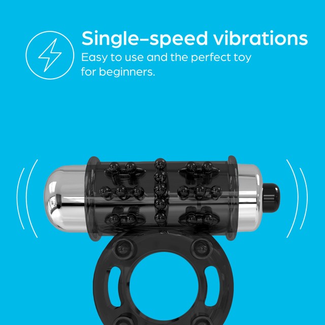 So Divine 2-in-1 vibrating cock ring with bullet vibrator set (British brand)