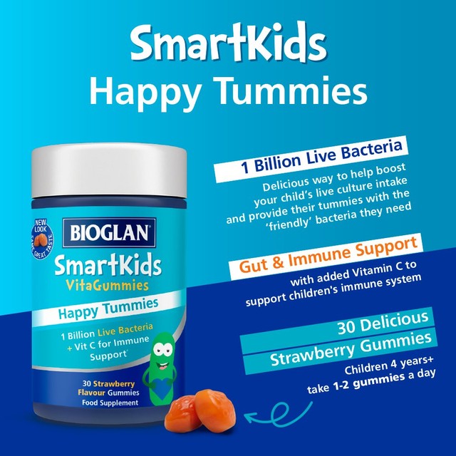 Bioglan kids probiotic gummies strawberry flavour 30 gummies - British product