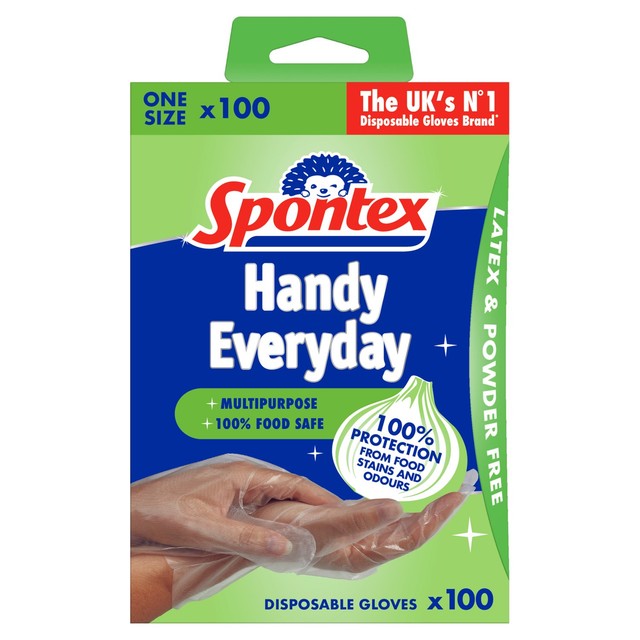 Spontex multi-purpose disposable gloves latex-free powder-free 100 pack (British brand)