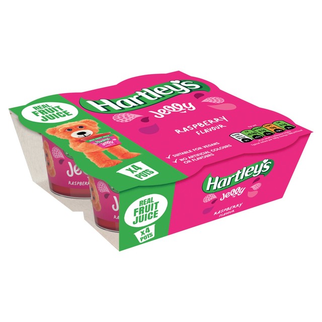 Hartley's raspberry jelly pots 4 x 125g, UK version