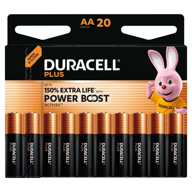 Duracell Plus AA batteries 20 pack - British product