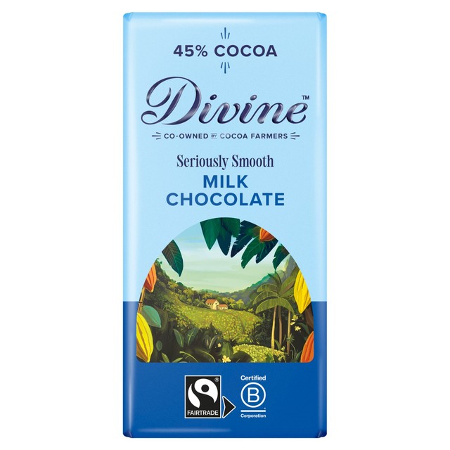 Divine 45% cocoa milk chocolate bar 90g - British product