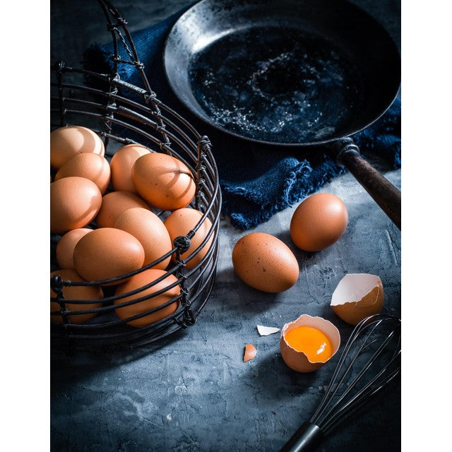 M&S free range mixed size eggs 6 pack, imported from the UK