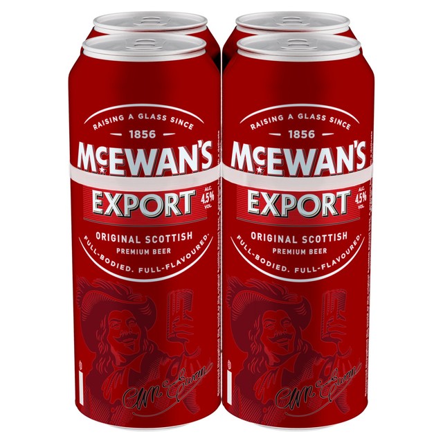 McEwan's Export Premium Ale 4-pack cans 500ml, imported from the UK