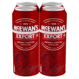 McEwan's Export Premium Ale 4-pack cans 500ml, imported from the UK