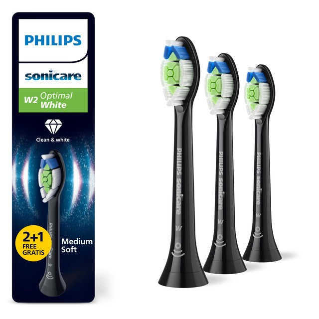 Philips Sonicare W2 brush head black 2+1 pack, imported from the UK