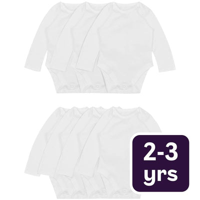 Body manches longues M&S Baby Pur Coton Blanc 2-3 ans Lot de 7