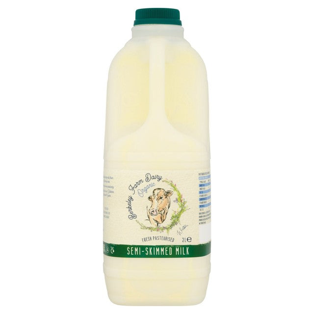 Berkeley Farm Dairy organic unhomogenised semi skimmed milk 2L - British product