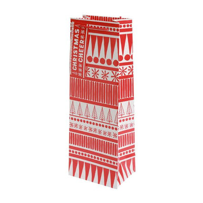 Sainsburys Recyclable Christmas Gift Bag with Scandinavian Folk Print and Tag for Bottles- Buy online at McGrocer