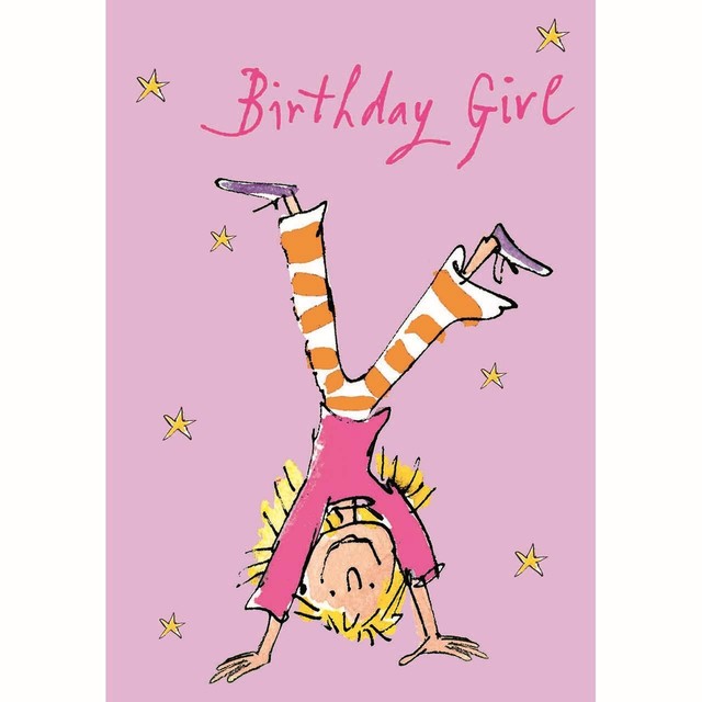 Woodmansterne Quentin Blake Handstand birthday card, imported from the UK
