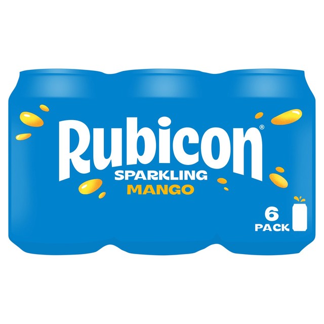 Rubicon Mango Sparkling Soft Drink 6 x 330ml, imported from the UK