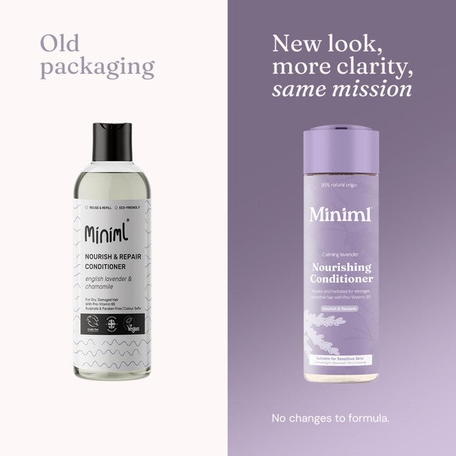 Miniml Calming Lavender conditioner with Pro-Vitamin B5, UK version