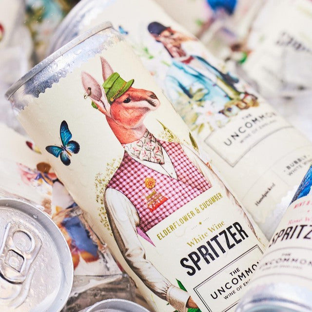 The Uncommon English white wine spritzer cans 4 x 250ml (British brand)
