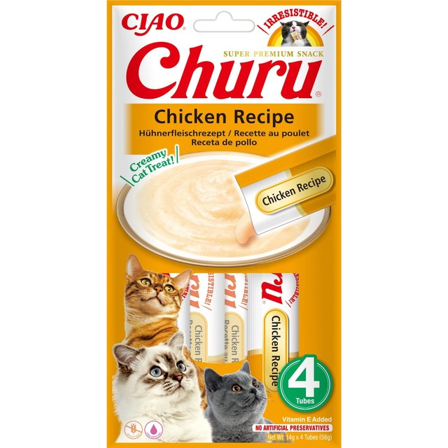 Churu cat treats chicken recipe 4 pack (British brand)