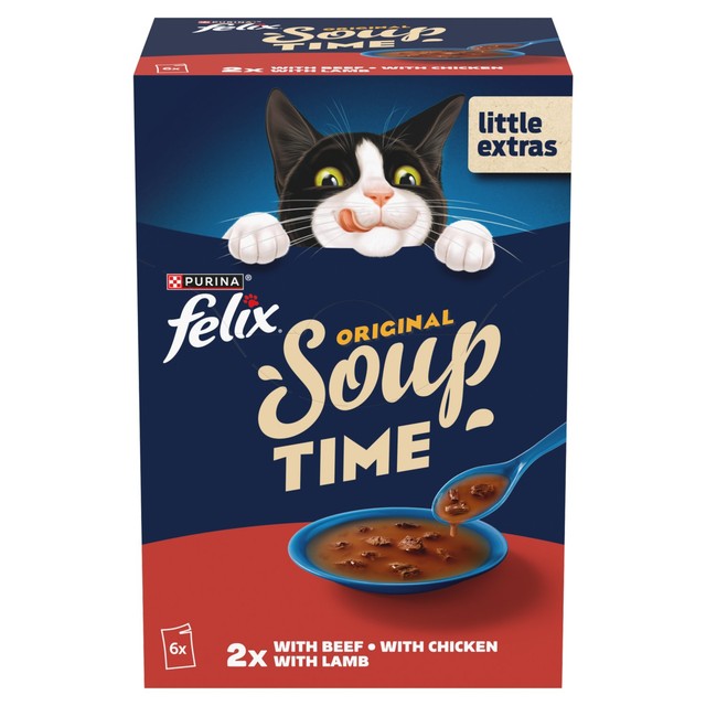 Felix wet cat food Chicken, Beef & Lamb 6 x 48g - British product