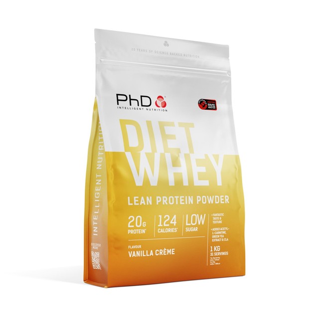 PHD Nutrition Vanilla Creme Diet Whey Powder 1kg, imported from the UK
