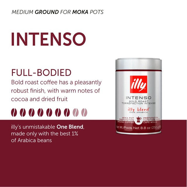 Illy Intenso Roast ground coffee 250g, UK version